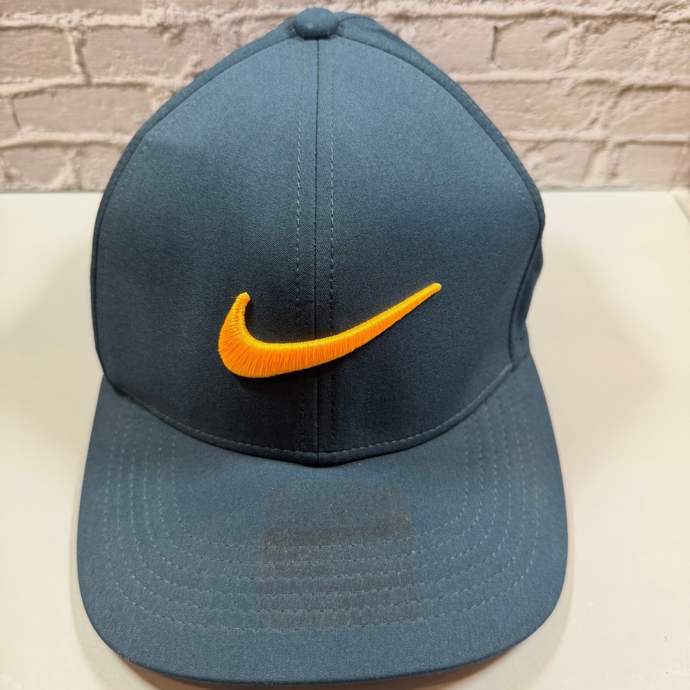 Nike Classic99 Dri-FIT Hat Blue Orange Swoosh Golf Performance Cap S/M Outdoor